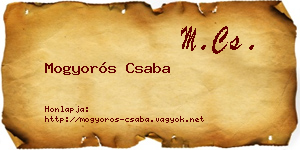 Mogyorós Csaba névjegykártya